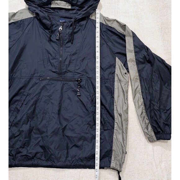 VTG 90s Gap Anorak Pullover XL Y2K Black/Gunmetal Half Zip Rain Hoodie Gorpcore - Picture 4 of 6